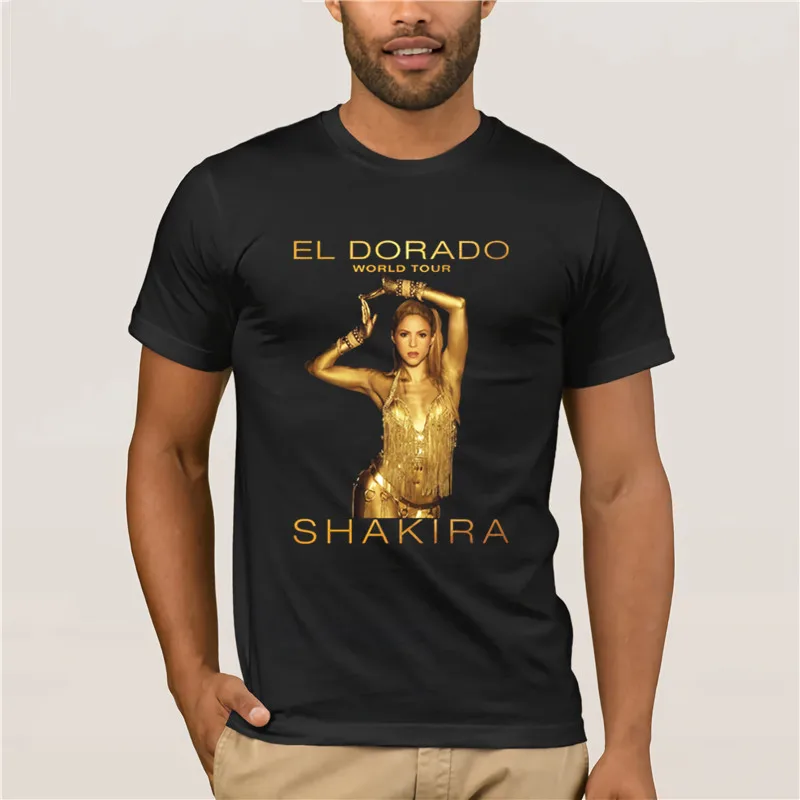 

Men's T-shirt Cartoon Fun SHAKIRA EL DORADO WORLD TOUR men two sides casual cotton tee New Summer Men's Casual Print T-Shirt