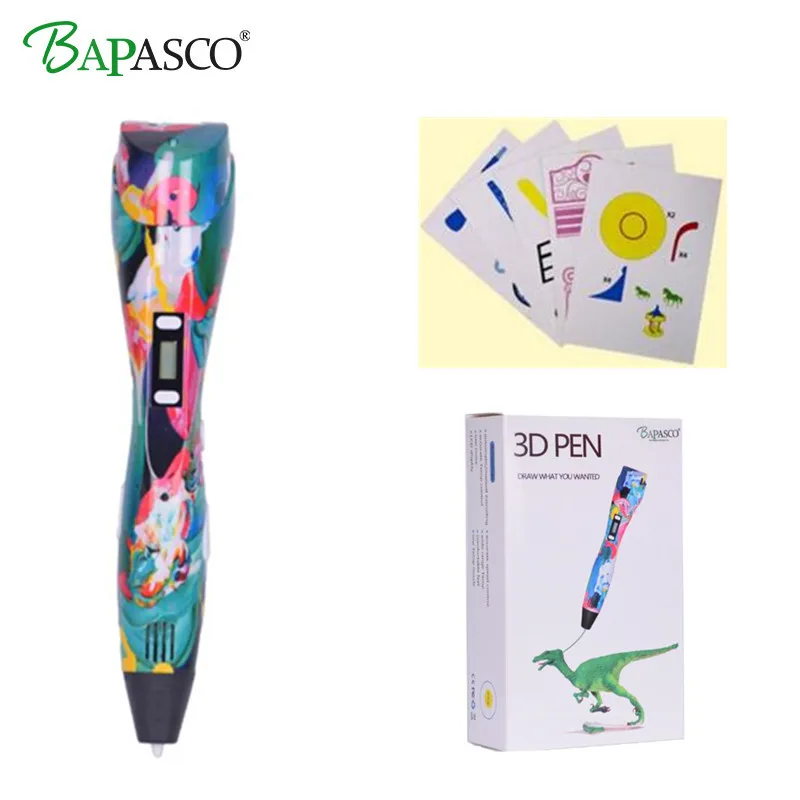 

BAPASCO 3D Pen LED Display DIY 3D Printer Pen With ABS/PLA/PCL Filament 3d Printing Pen For Kids Christmas Birthday Gift Pen 3D