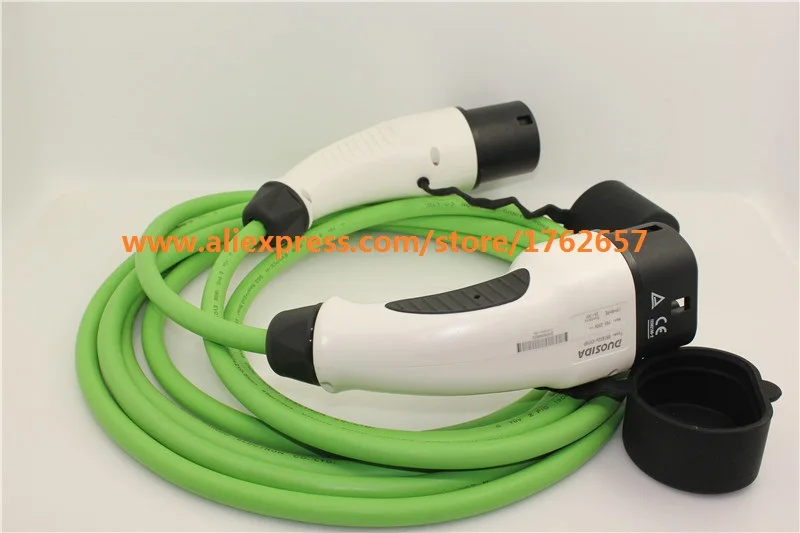 32A EV plug IEC62196-2 three phase Type 2 to Type 2 Mennekes female to male connector electric vehicle charging station charger 32A EV plug IEC62196-2 three phase Type 2 to Type 2 Mennekes female to male connector electric vehicle charging station charger
