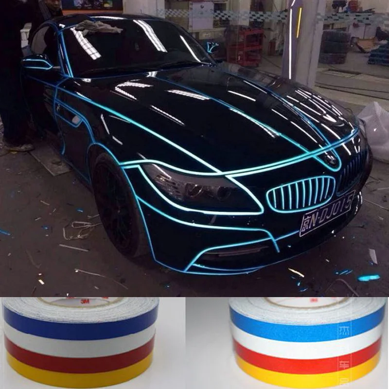 

HUANLISUN 1.0CM x 1Meter Automobile luminous strip car DIY Reflective Sticker &motorcycle&bicycle Decoration Sticker