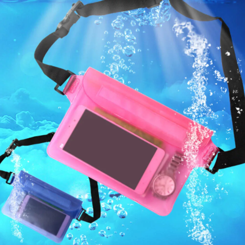 

Waterproof Dry Pack Outdoors Swimming Drifting Waterproof Pouch Dry Bag PVC Waist Phone Cover Storage Protective Bag