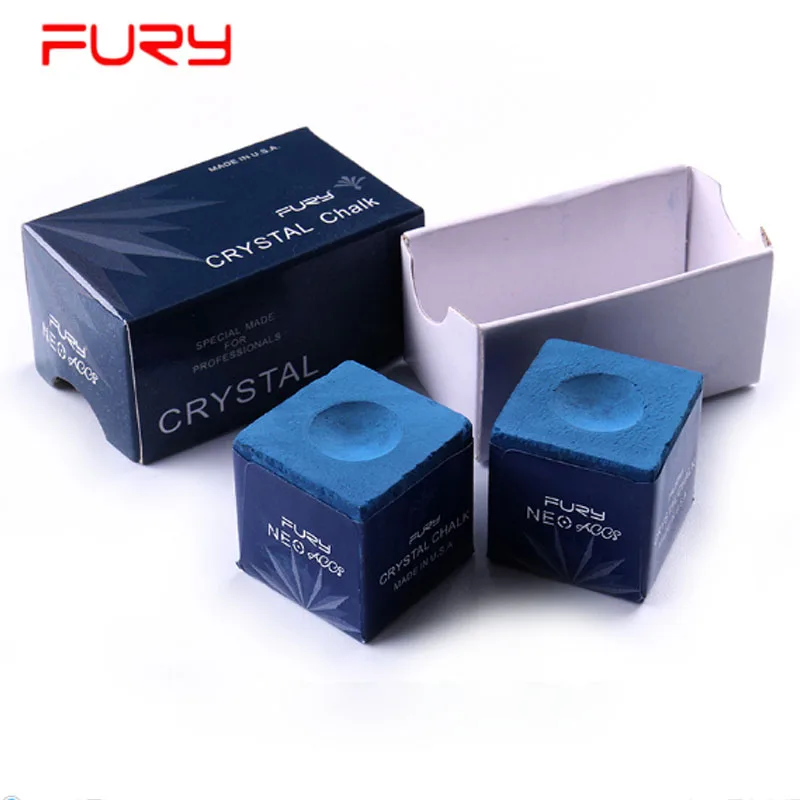 

2 Pieces/Box FURY Crystal Billiard Chalk Blue Pool Cue Accessories 2019