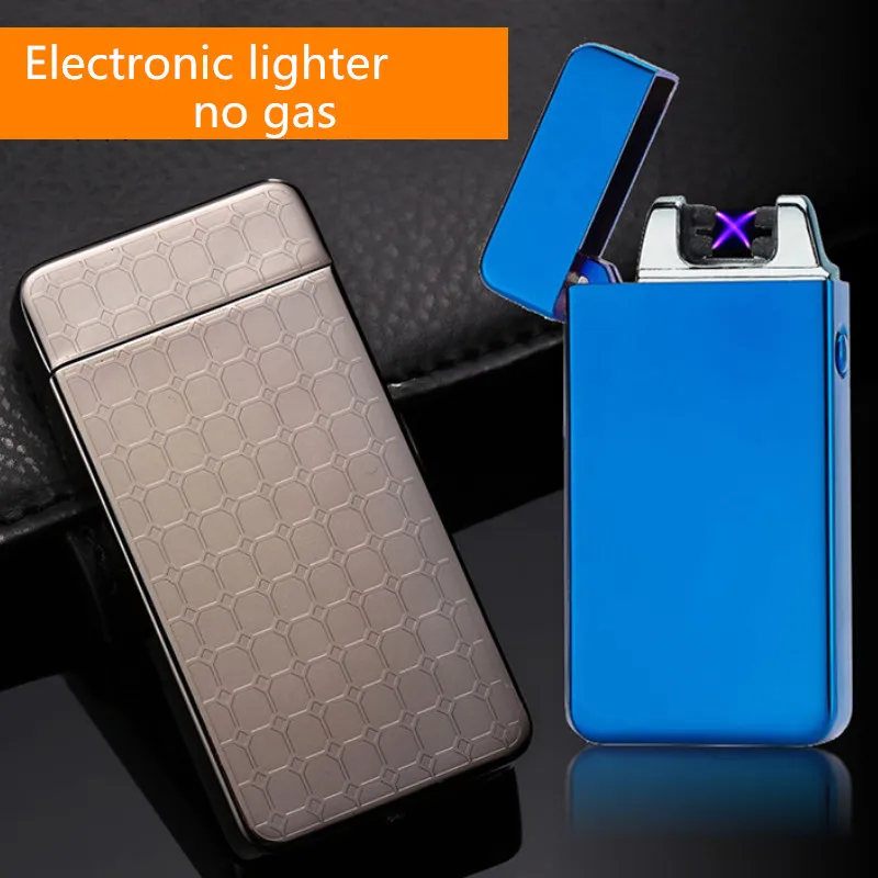 

15 colors Classic Inovation Double arc Lighter Windproof Electronic USB Recharge Lighter Cigarette Smoking Electric Lighter