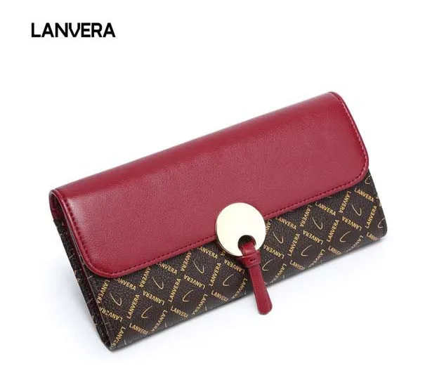 2019 New LANVERA Brand classic casual long women wallet Multi functional large capacity wallet ...