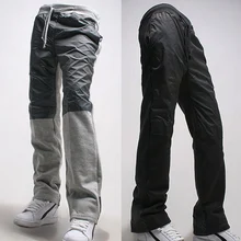 Мода демисезонный спортивной подготовки для мужчин's шаровары Штаны Слаксы джоггеры DrawString мужчин молодежи хип хоп лоскутное S мотобрюки