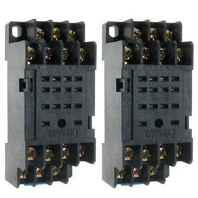

14 Terminals Solid State Module Relay Sockets 2 Pcs Black