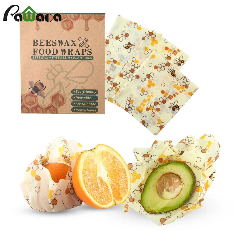 

3PCS Reusable Silicone Wrap Seal Food Fresh Keeping Wrap Lid Cover Stretch Vacuum Food Wrap Beeswax Cloth Sealer Kitchen Tools