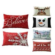 Прямоугольные рождественские наволочки для подушек, хлопковые Мультяшные наволочки, 30*50 см, для дома, Новогоднее украшение, наволочка для дивана# VE
