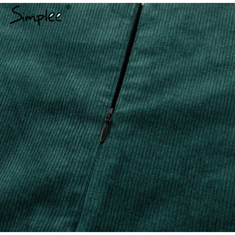 Alta para Mulheres Simplee Saias Cintura Fundo Boho Lápis Veludo Inverno Feminina Bordado Verde Mini Saia 13 Cheap Saias