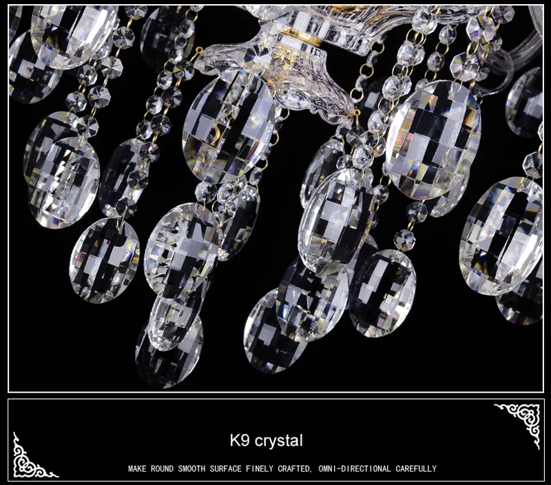 Светодиодный хрустальный светильник для свечей современные прозрачные кристаллы люстры для столовой роскошная люстра для спальни осветительные приборы стеклянные лампы