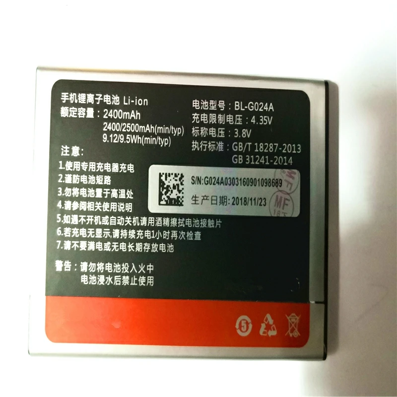 

2400mAh BL-G024A Battery For Gionee GN3002 GN3003 F100S F100A F100L F103B F100 F100SD F306 Batterywith phone holder for gift