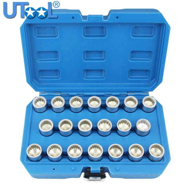 20pc Master Locking Wheel Nut Key Socket Set OEM Spline For Porsche
