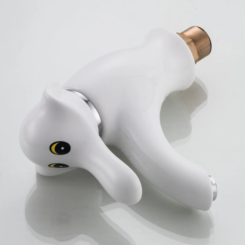 Basin Faucet Cartoon Lovely Children Toddler Home Bathroom Water Trough Faucet Single Handle Hot And Cold Water Ceramic Tap Mci11