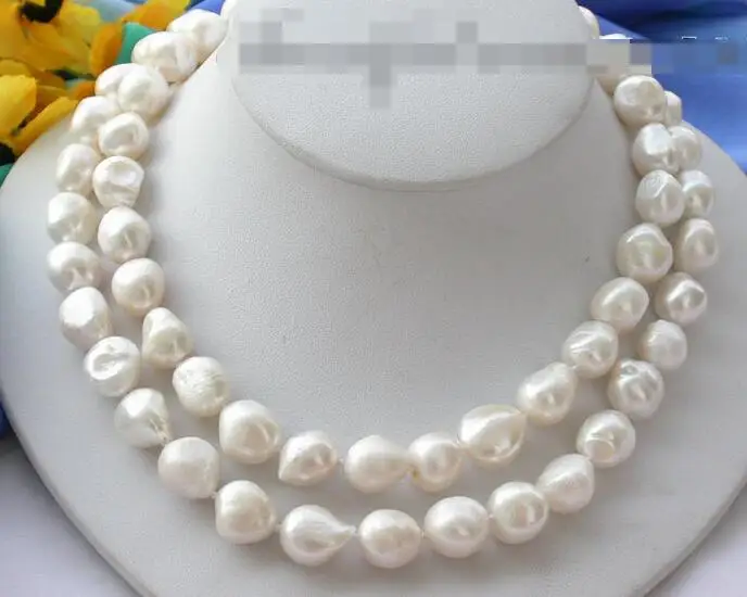 

FREE SHIPPING>>>@@ > 3900 white baroque freshwater pearl necklace