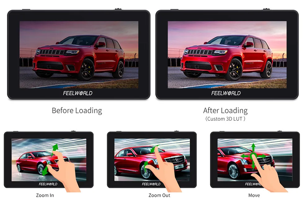 FEELWORLD F6 PLUS монитор с сенсорным экраном 5,5 дюймов на камеру DSLR полевой монитор 3D LUT 1920x1080 4K HDMI видео камера монитор