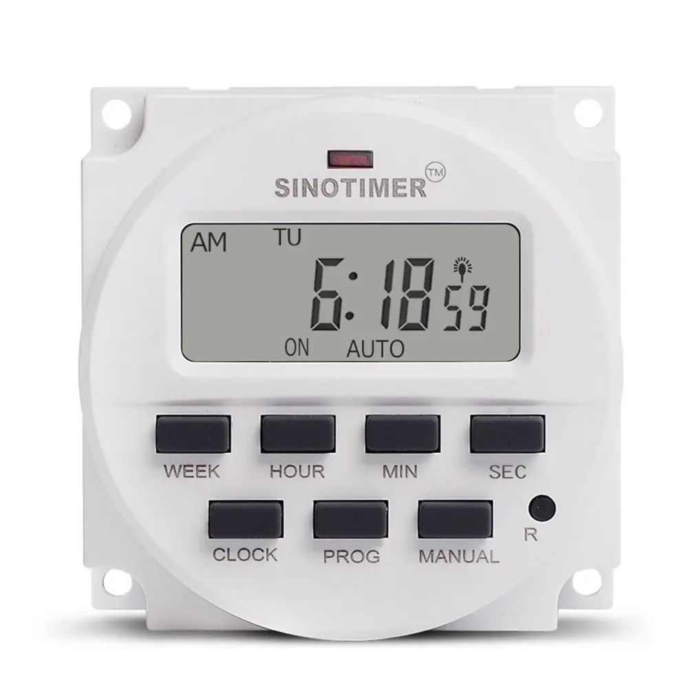 SINOTIMER 110V Weekly 7 Days Programmable Digital Time Switch Relay Timer Control for Electric Appliance 8 ON/OFF Setting | Инструменты