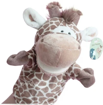 Сказочная игрушка 1 шт. 25 см Лес Тигр Лев Жираф орангутаны Плюшевые Ручные куклы Спящая пустышка развивающий подарок для малышей - Цвет: giraffe
