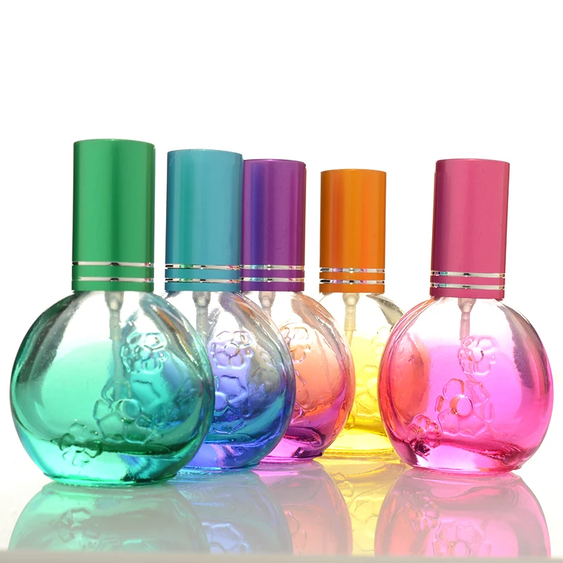 

15 ML Colorful Glass Perfume Spray Bottle Empty Mist Atomizer Cosmetic Refillable Container Portable Toner Spray Pump Vial 20pcs