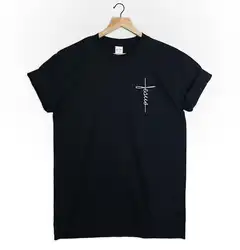 Иисус карманные принт Для женщин футболка смешные изделия из хлопка футболка для леди Ен топ для девочек Футболка Hipster Прямая поставка S-367