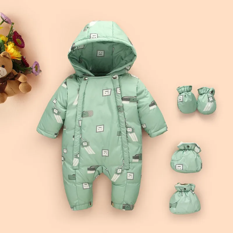 

Russia Winter Baby Overalls Clothes Newborn 90% Duck Down Warm Romper For Girl Snowsuit Infant Boy Coat Snow Wear Overalls E161