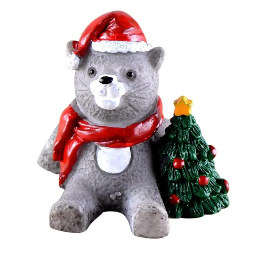 

Resin Miniature Christmas Animals DIY Craft Accessory Home Garden Christmas supplies Decoration #C