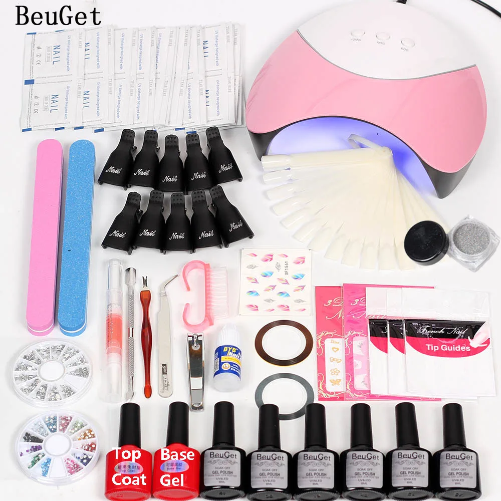 

Nail Gel Polish Nail Set with UV Lamp LED Dryer Kit 36w Manicure Tools Set 6pcs Gel Varnish Nail Gel Kit For Nails Art Tools