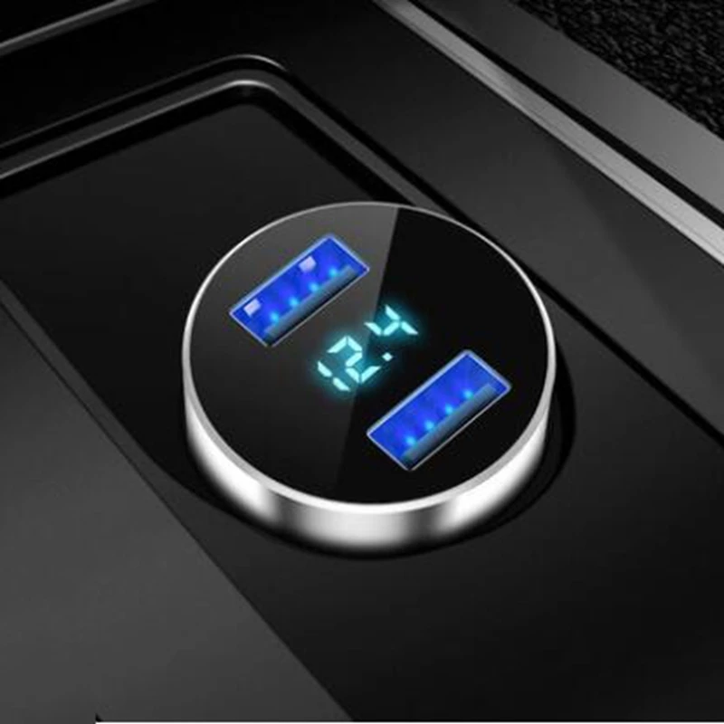 

Car Charger 5V 3.1A Fast Charge Dual USB Port LED Display Cigarette Lighter Phone Adapter Car Voltage Diagnostic For Cell phone