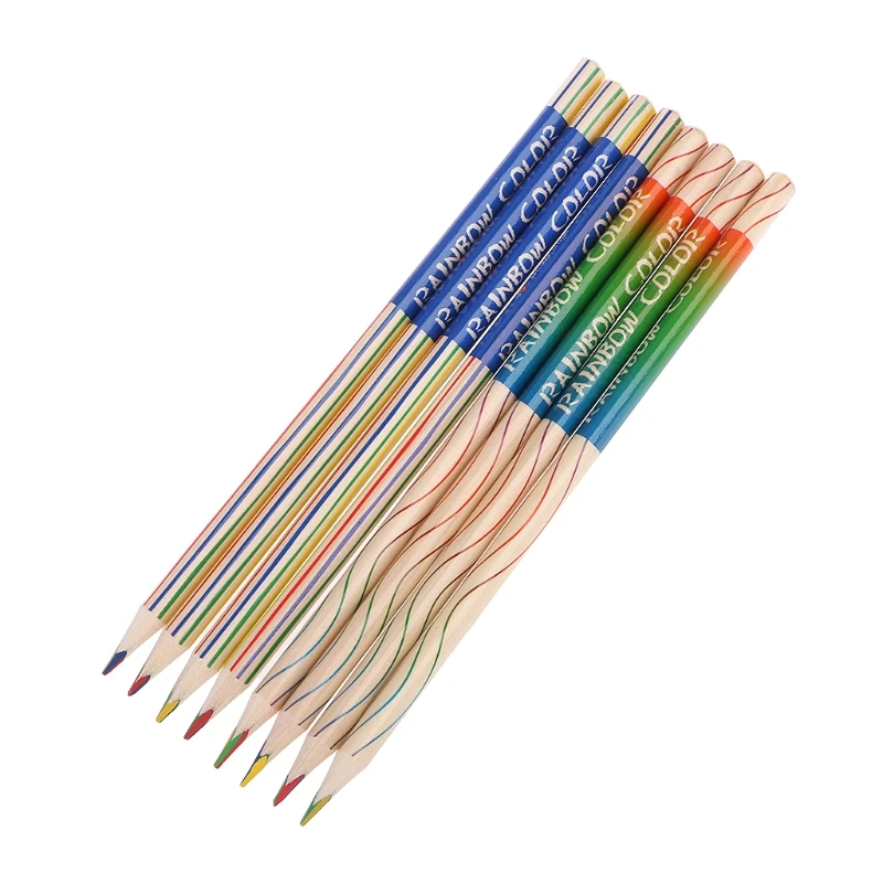 

1PC DIY Cute Wooden Rainbow Color Pencil For Kid School Drawing Painting Student