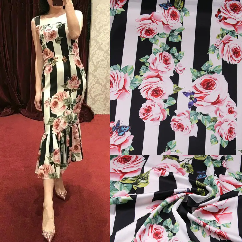 

soft silk satin fabric,stripe sicilian rose printed polyester silk stretch satin fabric,women dress imitate silk satin fabric