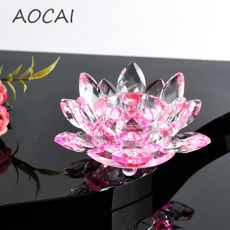 Rose Cristal En Verre Fleur De Lotus Bougeoirs De Mariage