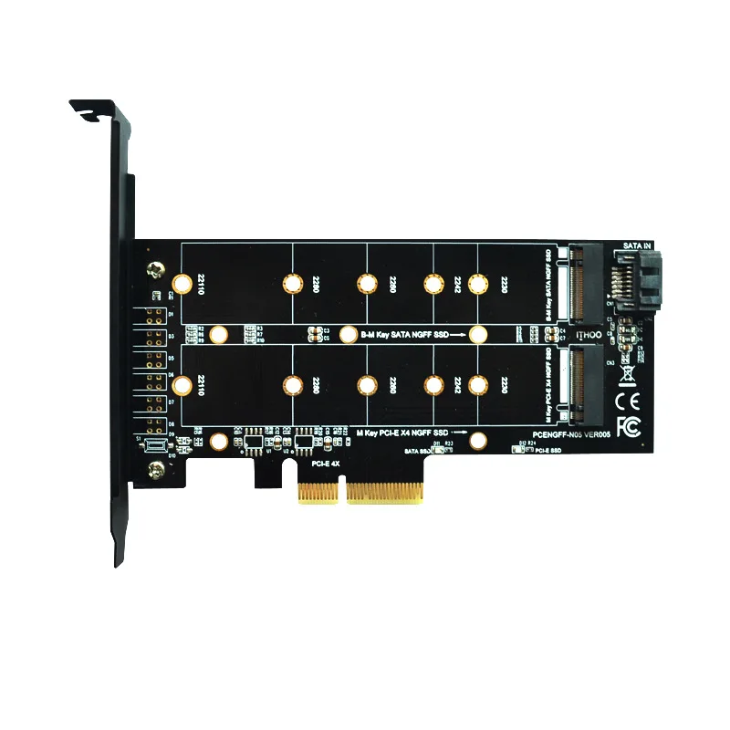 Адаптер PCIE для M2 SSD NVME M Key M.2 NGFF B SATA порт в PCI Express 3 0x4 Raiser Card Suppor 2280 2260 2242 2230 22110|Платы