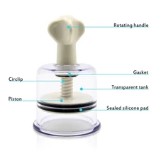 4 размера Вращающаяся ручка вакуумные банки для массажа тела усилитель всасывания Акупунктура вакуумные чашки увеличитель сосков высокое качество
