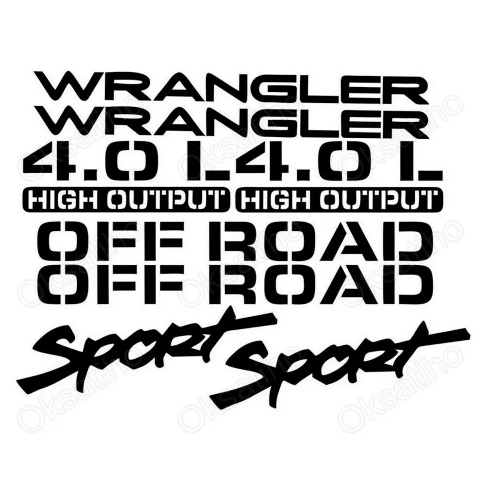 

for Jeep Wrangler Sport Off Road Kit Set Die Cut Decals Stickers Vinyl Emblem car