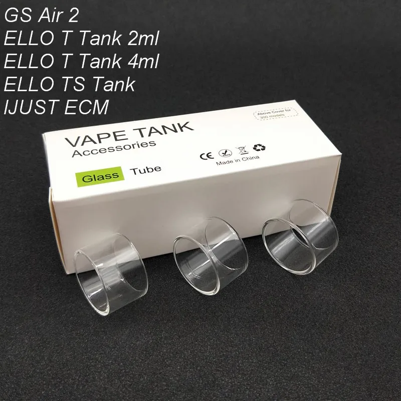 3 шт. сменная стеклянная трубка для Eleaf GS Air 2/ELLO T Tank 2 мл/ELLO T TANK 4 мл/ELLO TS Tank/IJUST ECM Tank