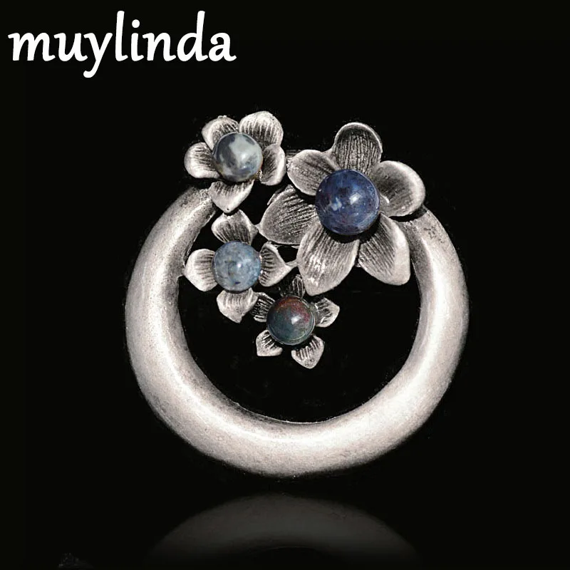 Muylinda, большая красивая брошь, ювелирное изделие, натуральный камень, броши для женщин, металлические булавки и броши