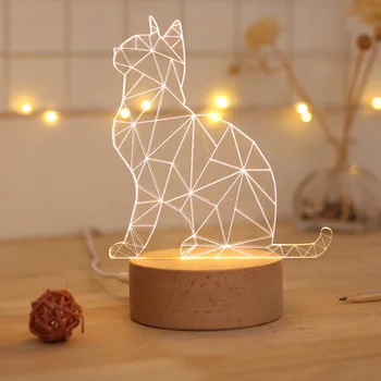 

Cute little cat 3D table lamp powered by DC5V 3D Visual Illusion Night Light LED animal cartoon Light creative gift