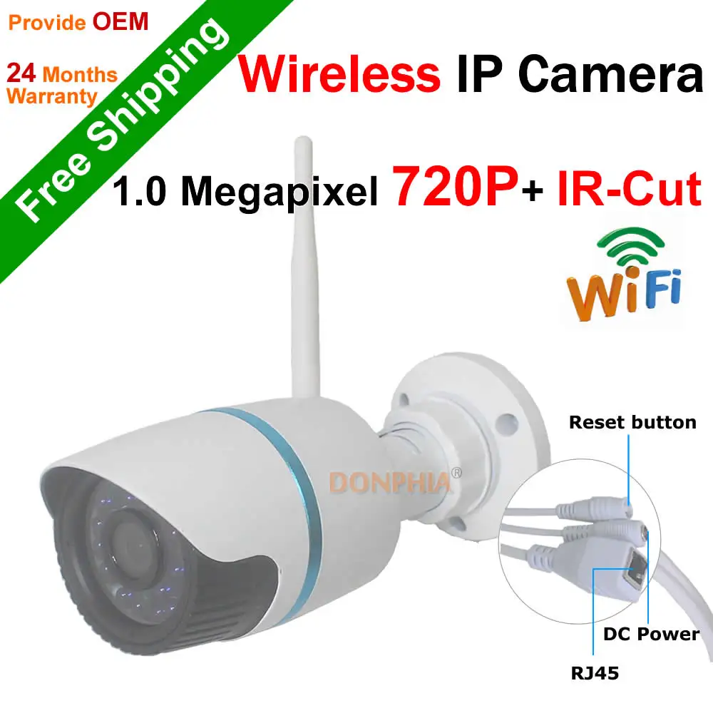 ФОТО DONPHIA H.264 wireless IP Camera P2P 1.0Megapixel outdoor IR night vision 720 HD Camera Wifi Onvif Support Web browse Phone View