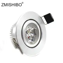 ZMISHIBO 10 шт./лот Epistar Мощность светодио дный Круглый Встраиваемые светодио дный светильники с регулируемым углом наклона 3 W 5 W 55/70/90 мм резки