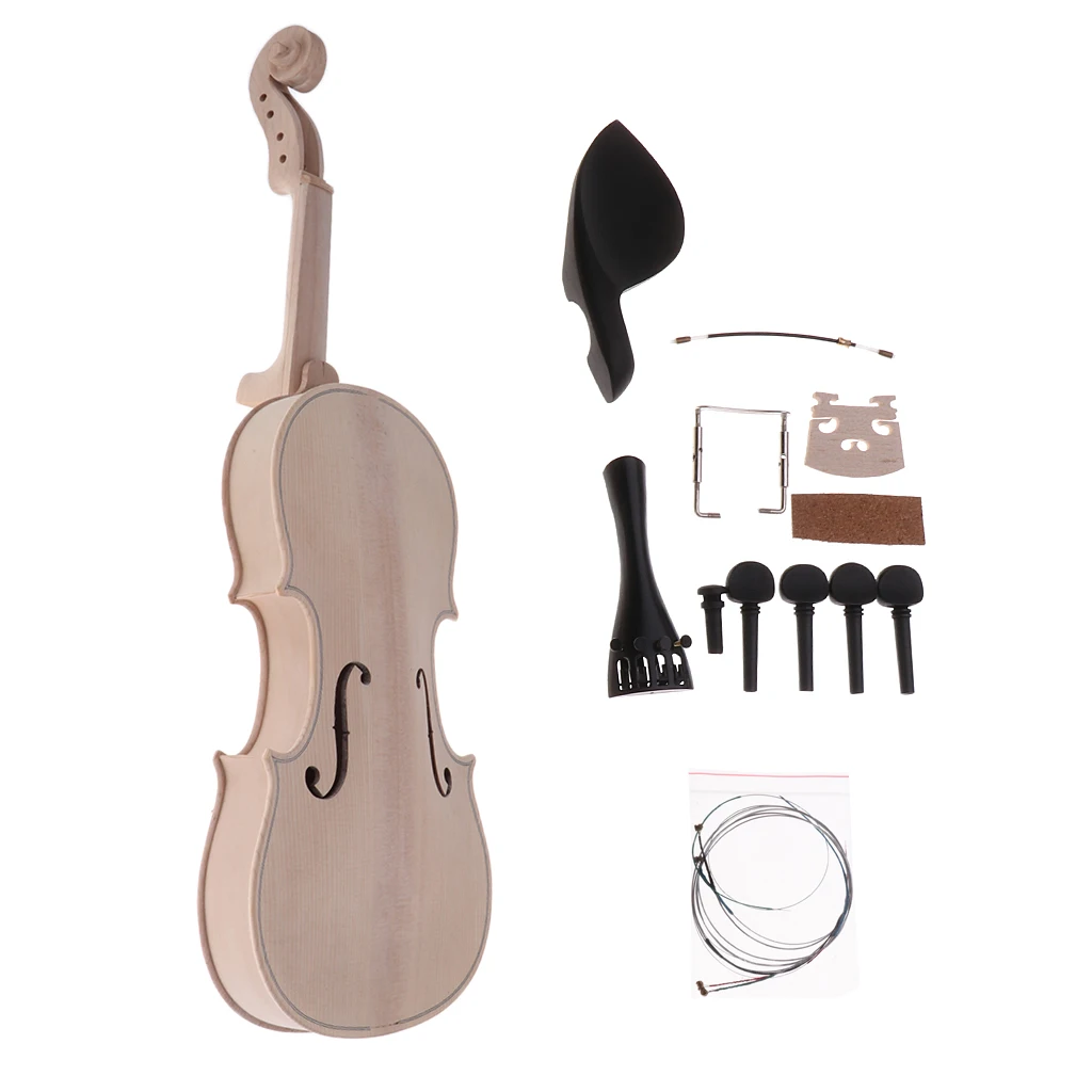 

1 Set Spruce Wood Unfinished 4/4 Size Violin DIY Kits Fiddle Material Gift for Kids Friends