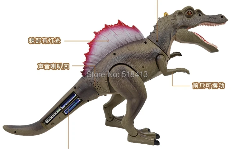 Сделано в Китае, качественный динозавр Spinosaurus переднего освещения электрический пульт дистанционного Управление игрушки для детей модель готов к использованию в виде животных