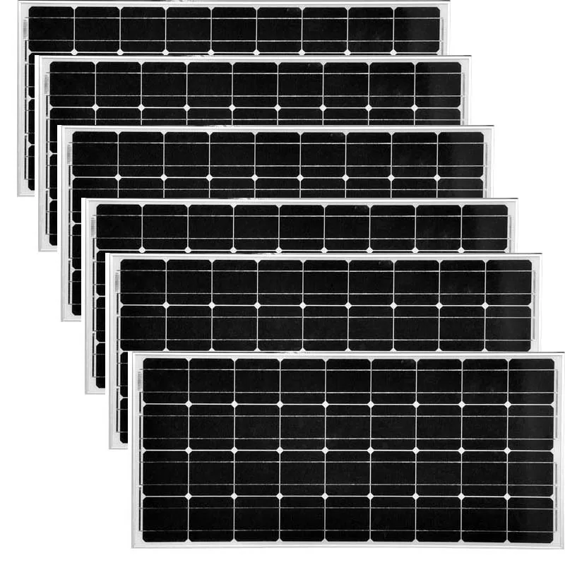 Solar Module 12v 100w 6Pcs Panels 72v 600w Phone Charger Battery Caravan Camping Rv Motorhome Car | Электроника