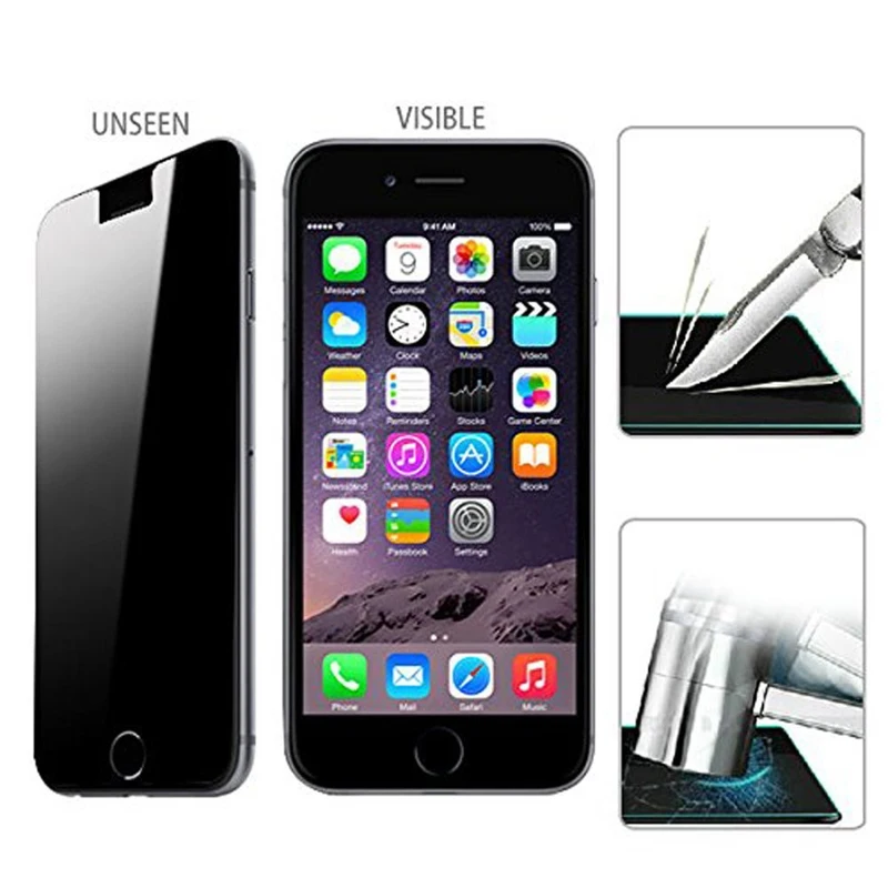 Ascromy Anti Spy Privacy Tempered Glass Screen Protector for iPhone 4 4S 5 5S 5C SE 6 6S 7 Plus