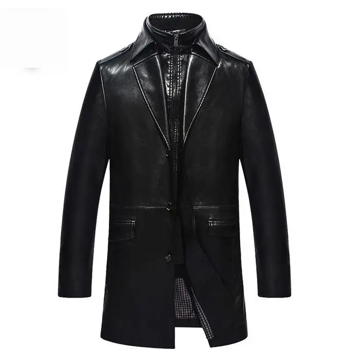

Autumn And Winter Single Breasted Warm Thick Lining Casual Jacket Man Faux Leather Jacket Men Jackets Free Shipping