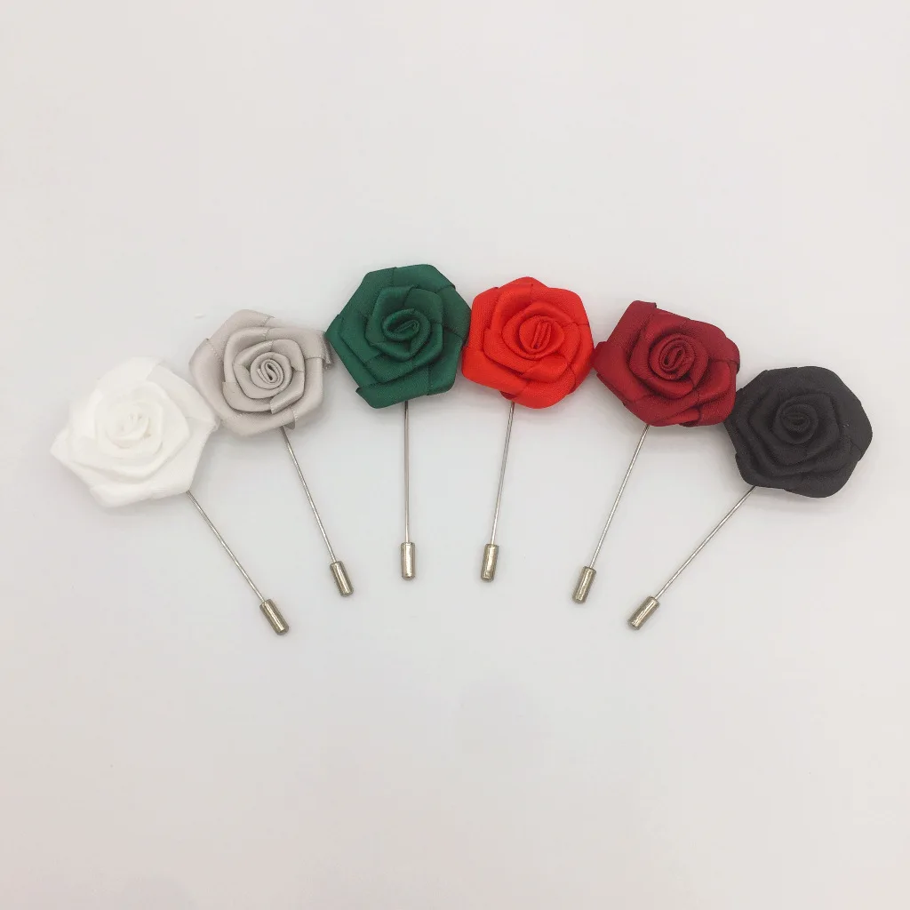 Lapel Pins Rose Brooches Badges Gifts For Men Women Jewelry Pincushion Long Man Suit Double-deck Brooch Bouquet Bridegroom | Украшения и