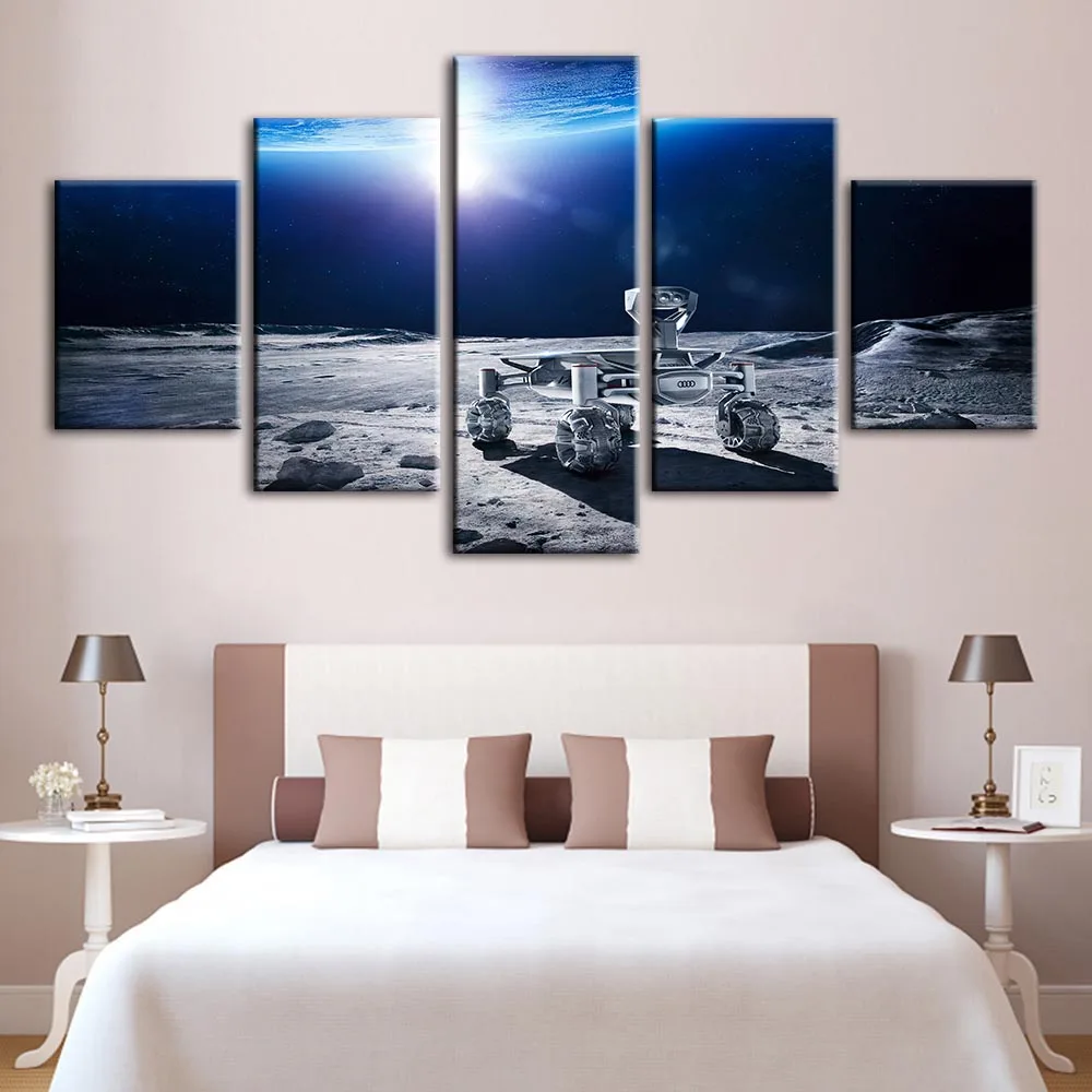 Modular Hd Printed Pictures Home Decoration HD 5 Panel Universe Paintings Canvas Poster Framework Wall Artwork For Living Room | Дом и сад