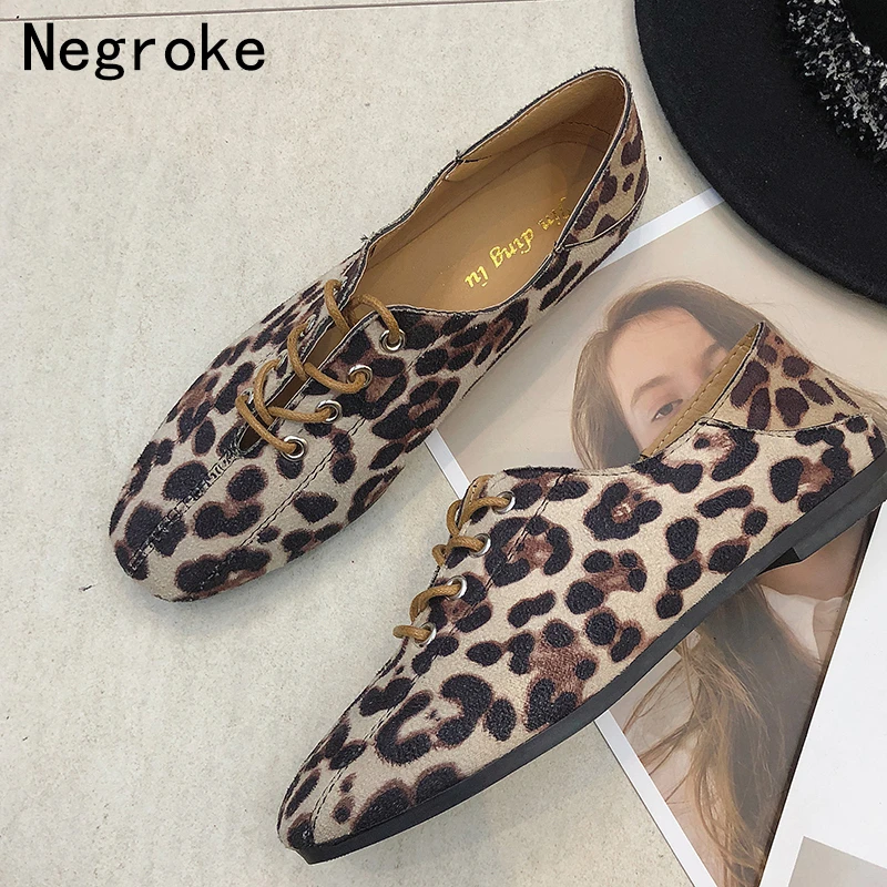 women's leopard oxfords