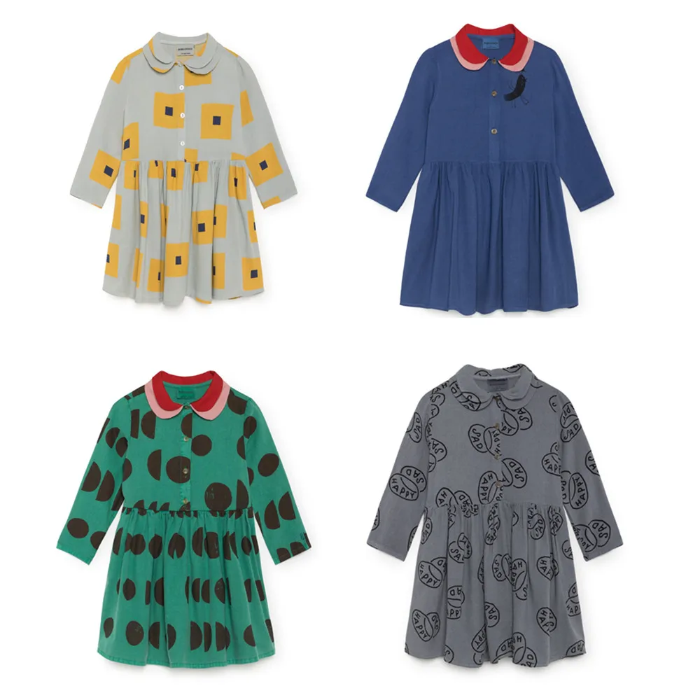 

Celveroso 2018 New Baby Girls Dress Autumn Bobo Choses Long Sleeve Cotton Button Dresses Party Girl Princess Vestidos School Kid