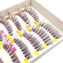 10 пар, модные вечерние накладные ресницы для сценического макияжа, цветные черные, розовые, красные накладные ресницы, красивые накладные ресницы, макияж, ресницы# K-06