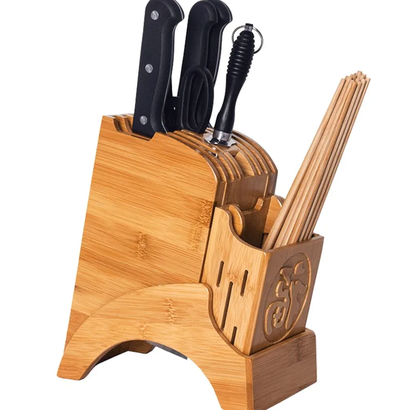 Creative Chinese Style Knife Holder Bamboo Wood Knife Block Stand Tools