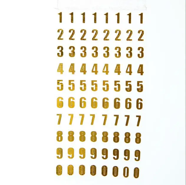 Поделки наклейки с бронзированием 17,5*9 см серебро/золото DIY скрапбук цифровые буквы цифры декоративные наклейки игрушки WYQ